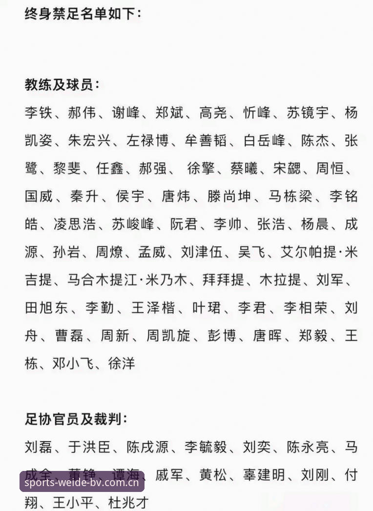 伟德BV app 中国足球反腐风暴深度评测:第三批禁足名单全面解析